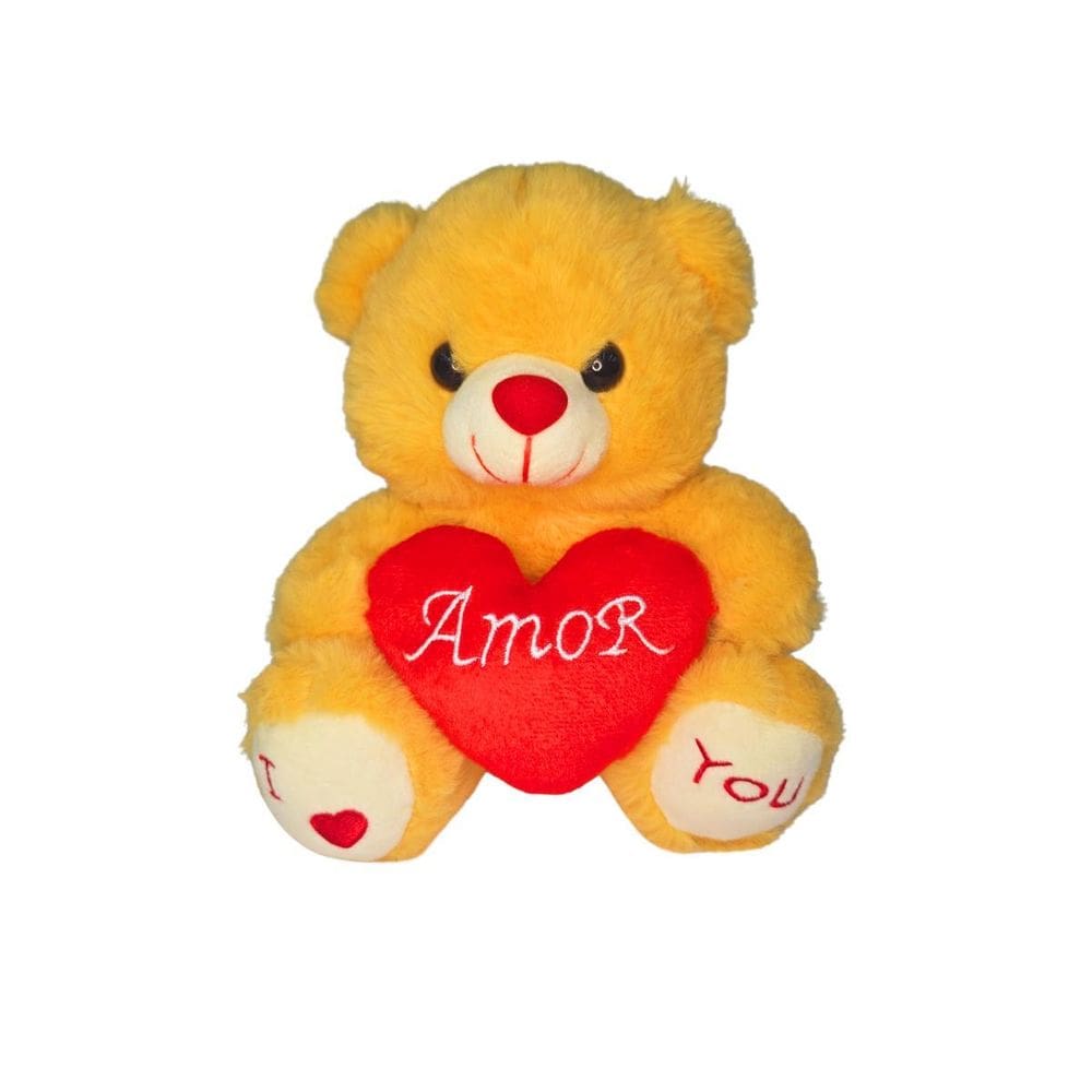 Pelucia Urso Na Sacolinha Com Coração Amor Bege