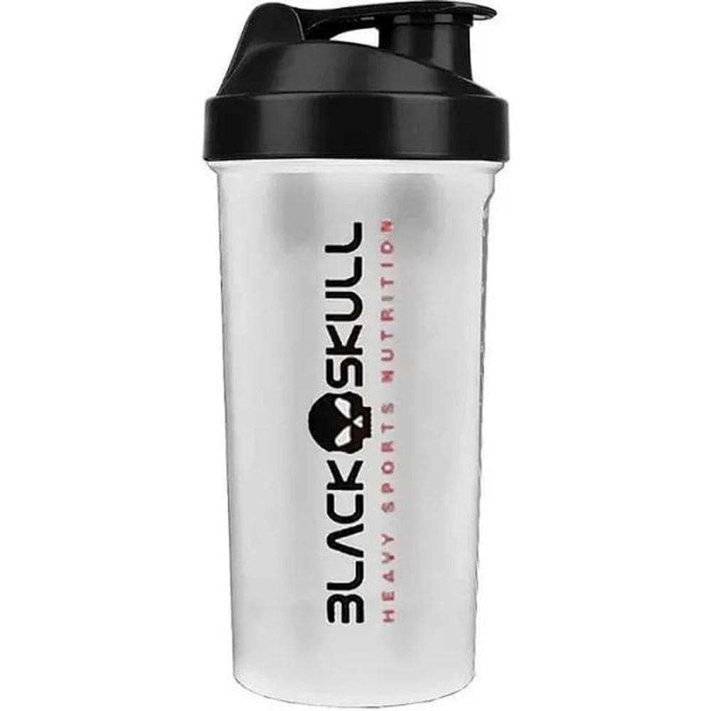 2X Coqueteleira Transparente 600Ml Black Skull Simples Shake