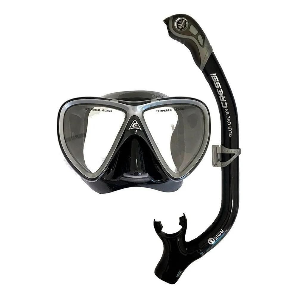 2X Kit De Mergulho Máscara E Snorkel Cressi Ikarus Semi Dry