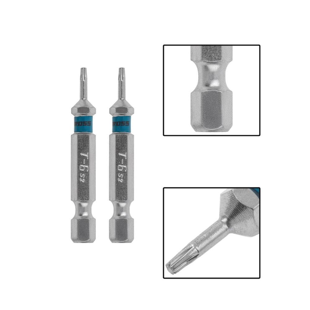 Ponta Bits Torx T6 Aco 50Mm Para Parafusadeira 2 Pecas