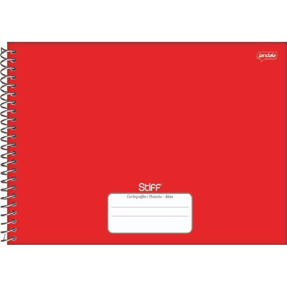 Caderno De Desenho Cartografia Capa Dura Espiral Vermelho