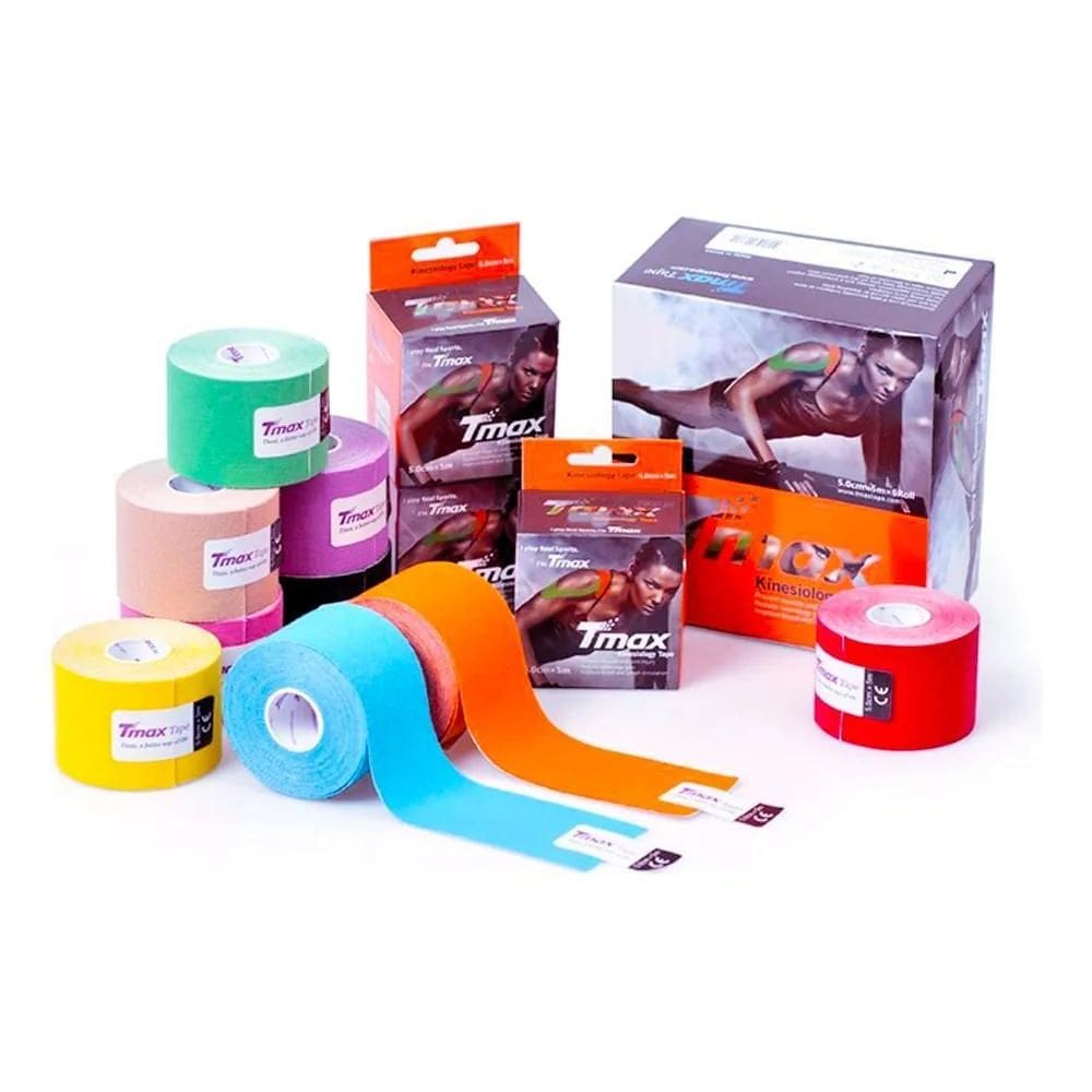 2X Fita Tape Tmax Bandagem Elastica Cinesiologica 5Cm X 5M