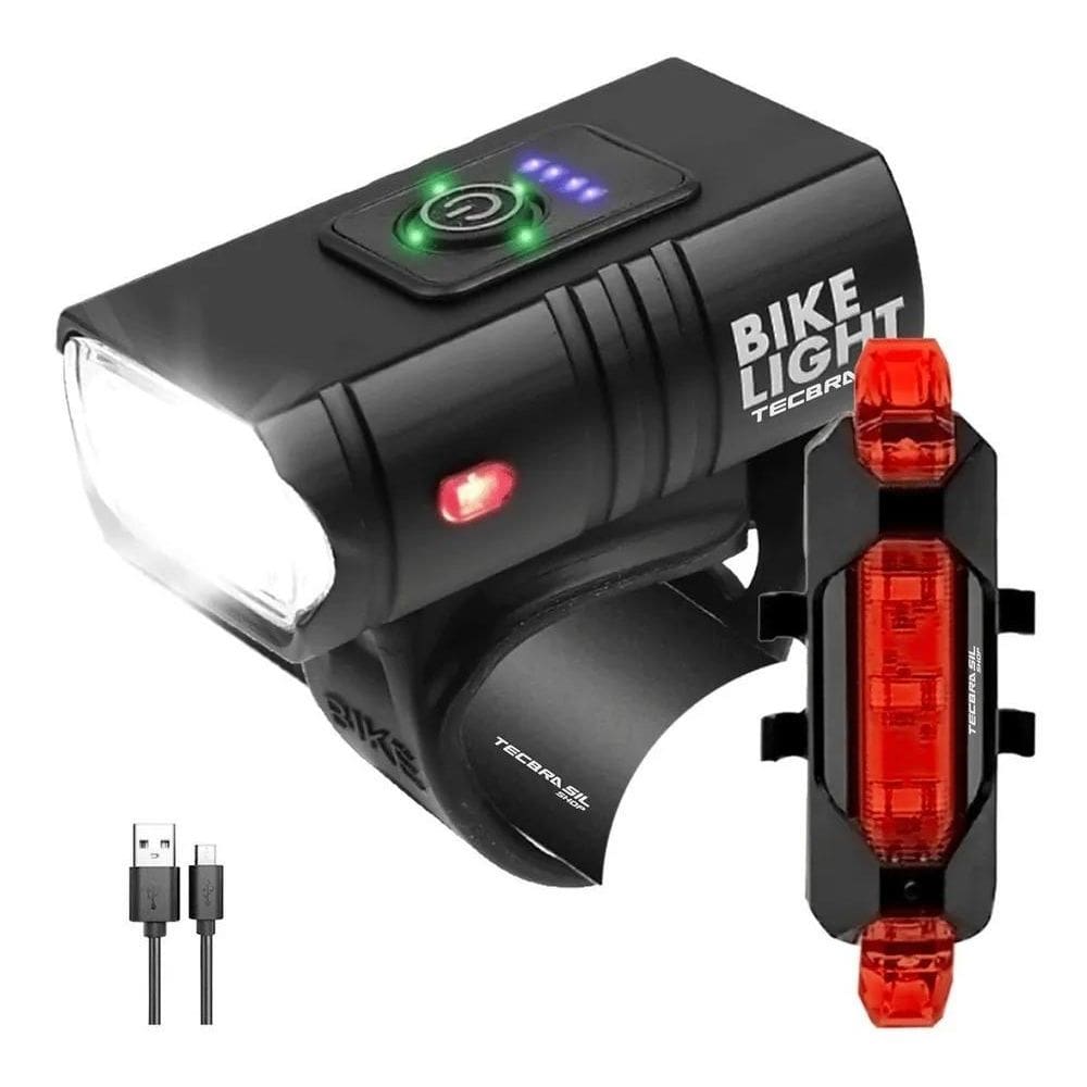 2X Farol Bike Recarregável Sinalizador Usb K152