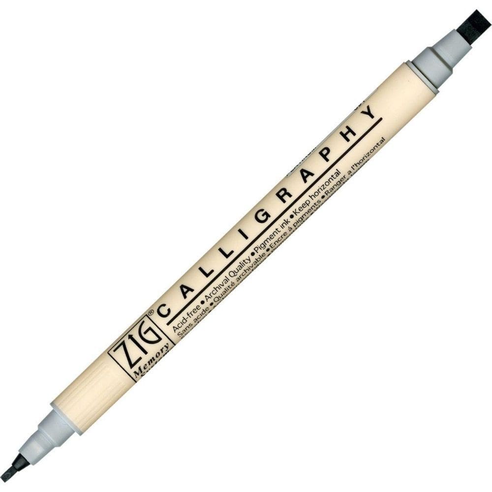 Caneta Kuretake Ponta Dupla Zig Calligraphy 091 Platinum