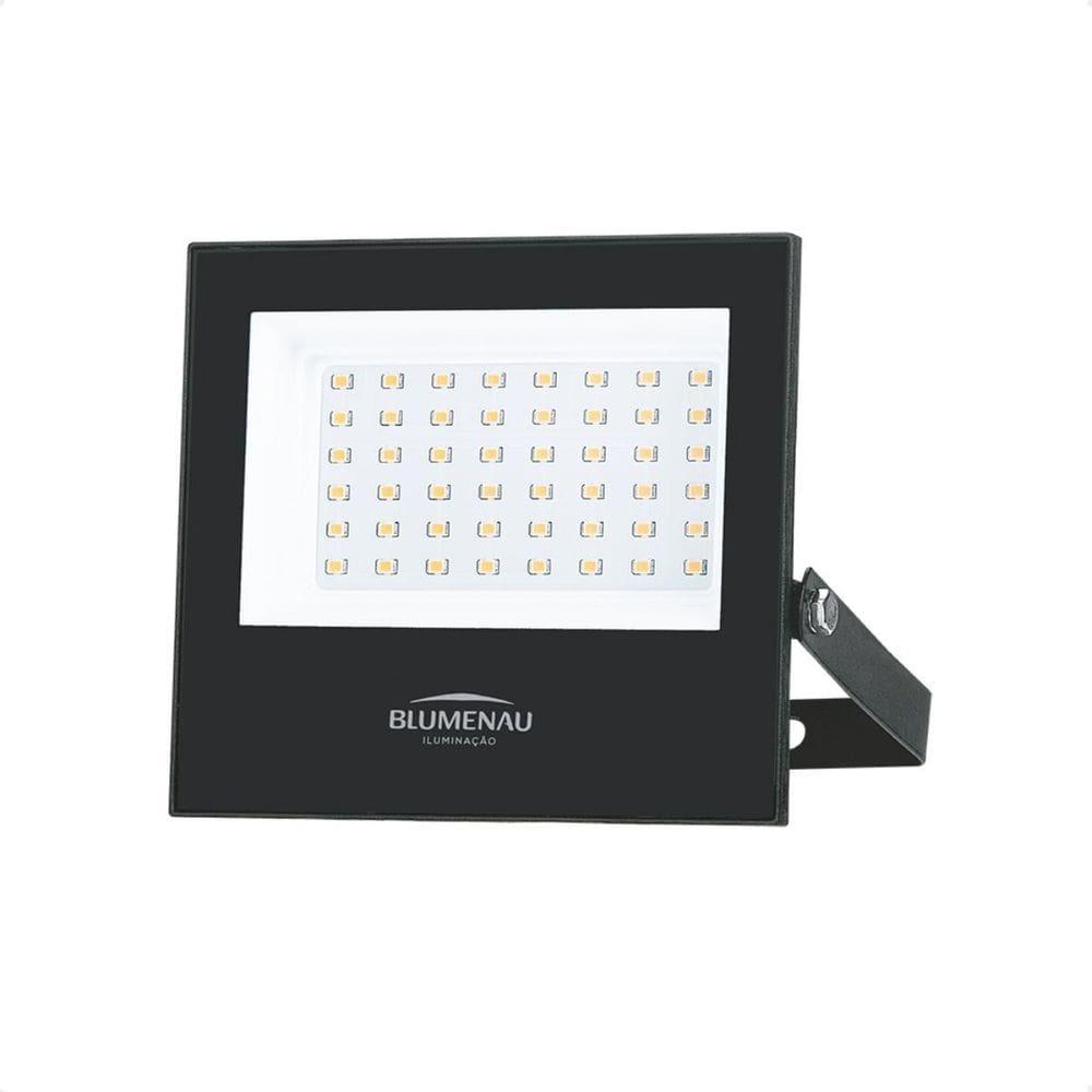 Refletor Blumenau De Led Slim 50W Preto Bivolt 4100K