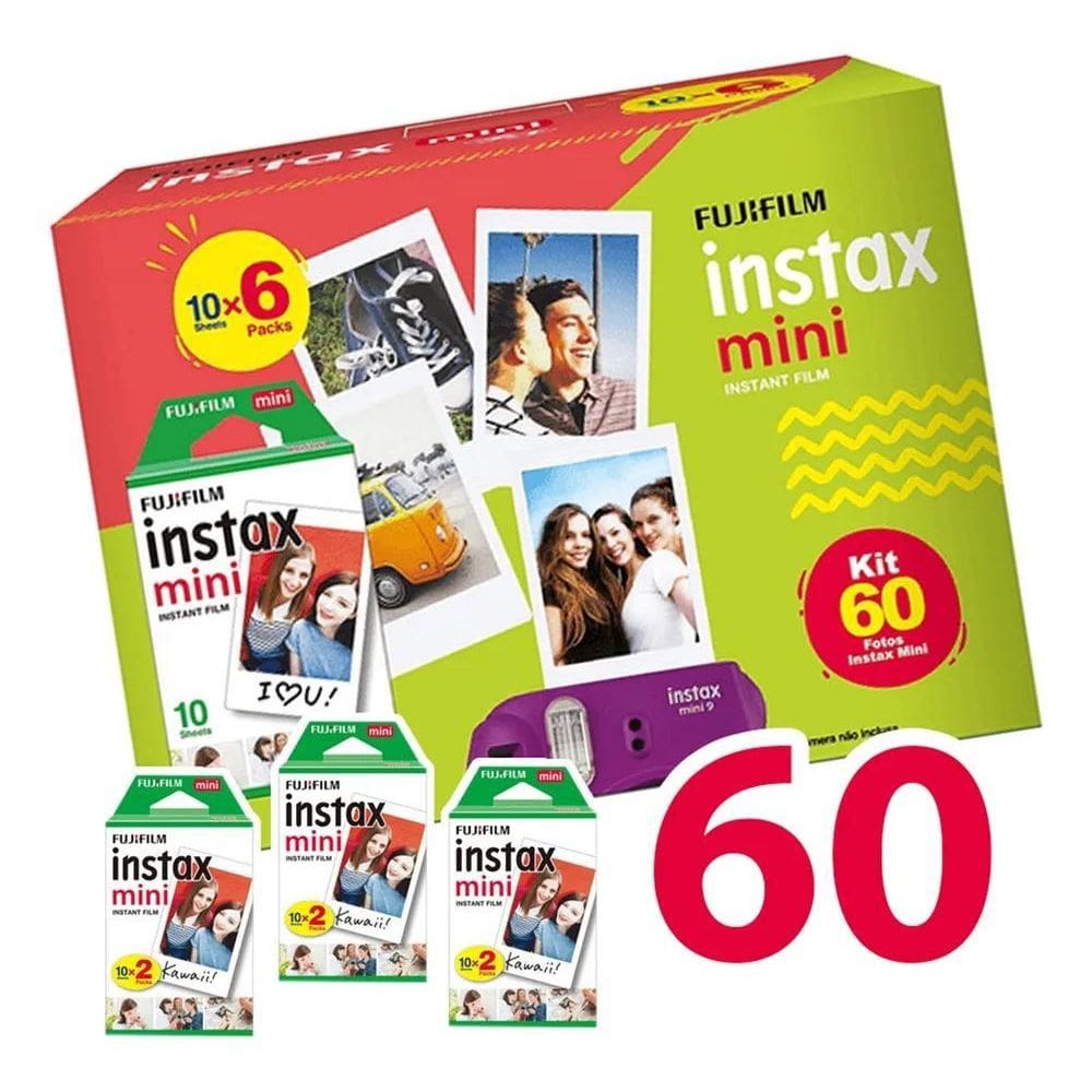 Filme Instax Mini 8 9 11 12 Pack Fuji  Com 60 Fotos