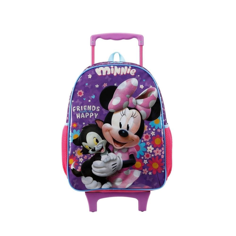 Mochila Com Rodinhas Carrinho Infantil Escolar Minnie