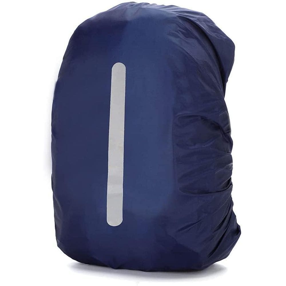 Capa De Mochila Impermeável Refletiva Camping Grande Azul