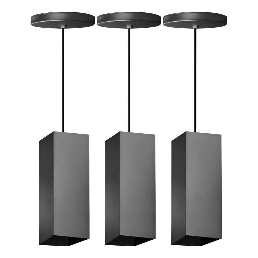 Kit 3 Trio Pendente Quadrado Luminária De Teto Bancada Cozin