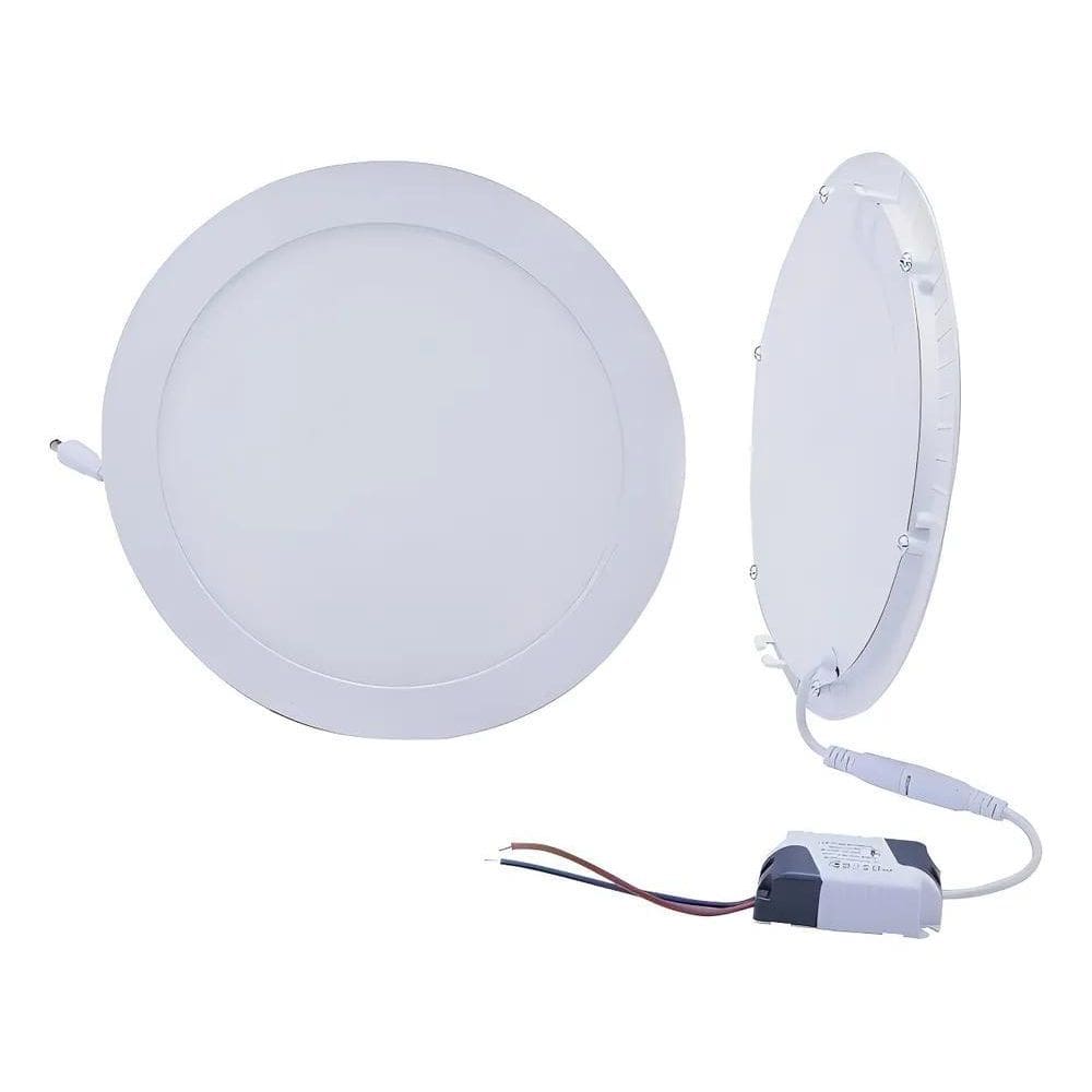 Painel Plafon Luminaria Teto Embutir Redondo Led 18W Gesso C