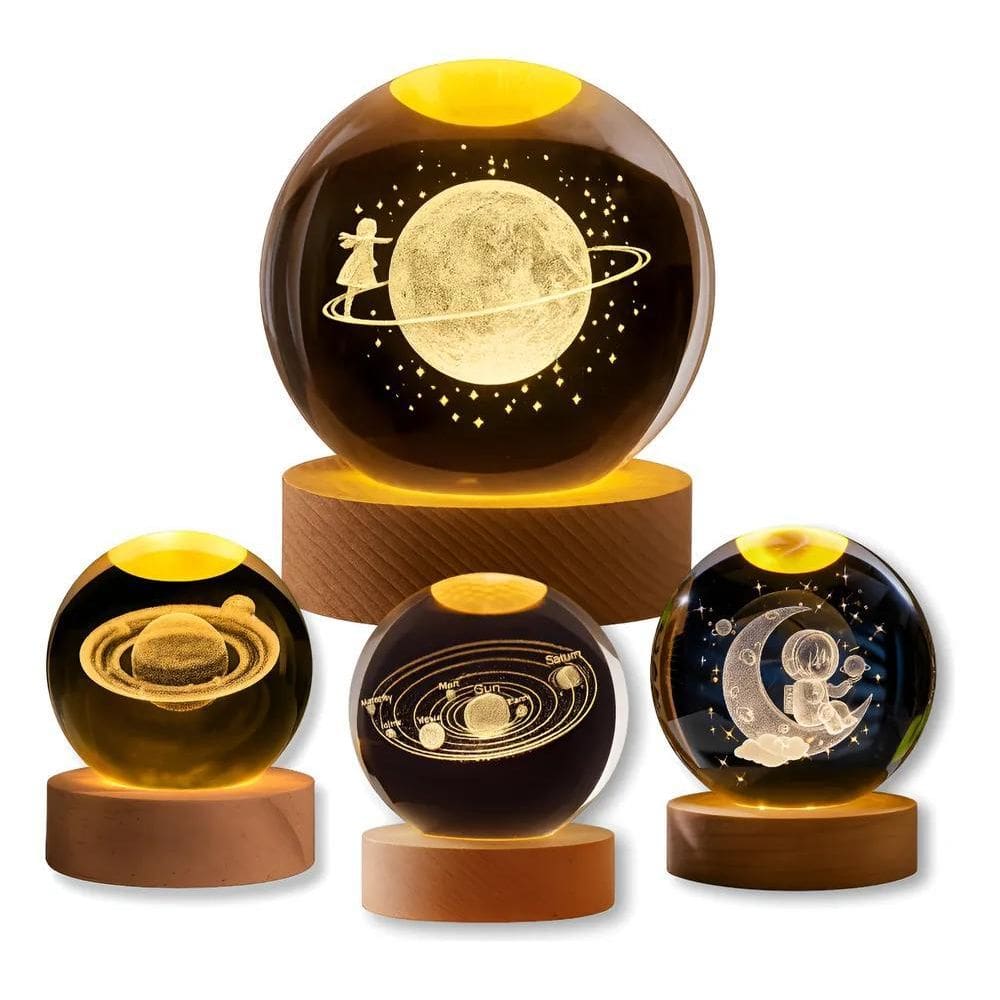 Luminária De Mesa Bola De Cristal 3D De Sistema Solar 127/22