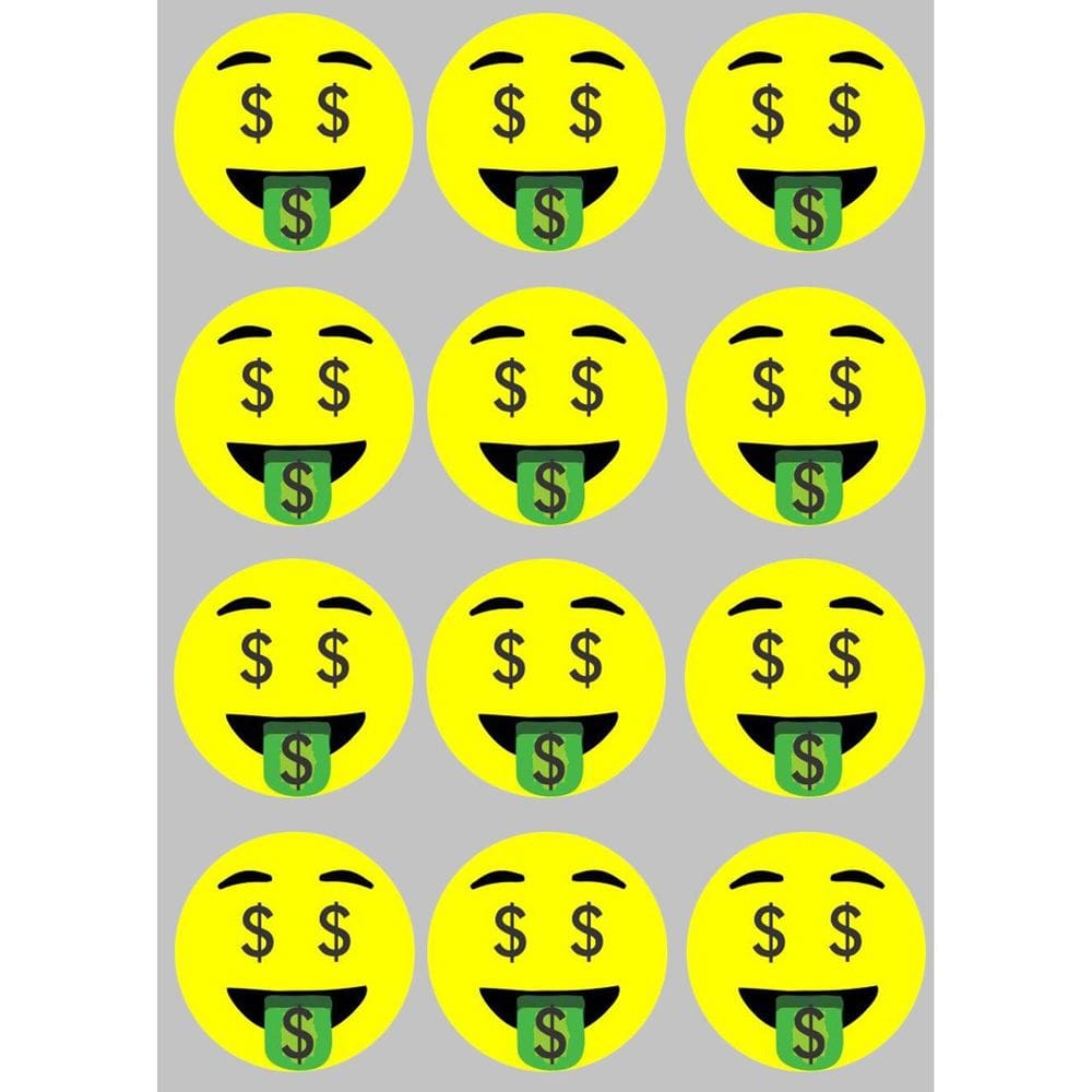 Kit 12 Imãs De Emoji Dinheiro