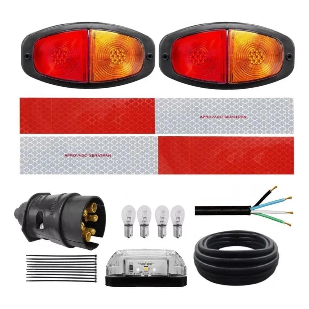 Kit Eletrico Instalação Lanterna Carretinha Reboque Completo