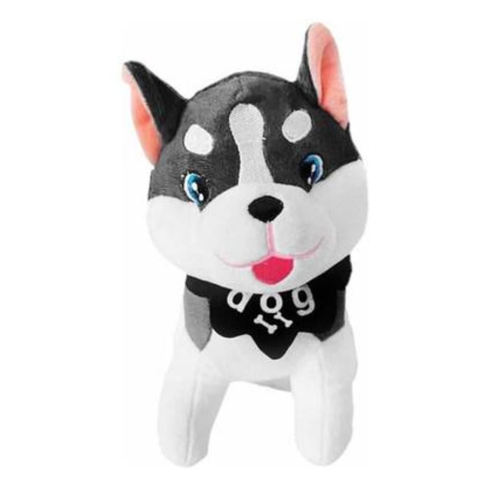 Pelucia Cachorro Husk Boy 25cm Antialergico Cinza Polibrinq