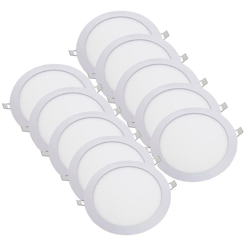 Kit 10 Luminária Plafon Led Redondo Embutir 24W 6500K - Noll
