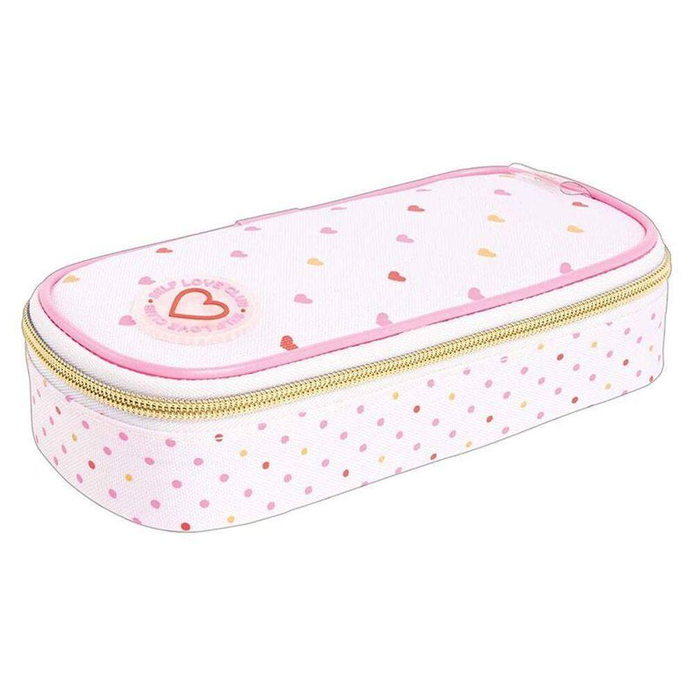 Estojo Escolar Infantil Minibox Académie Coração Rosa - Tilibra