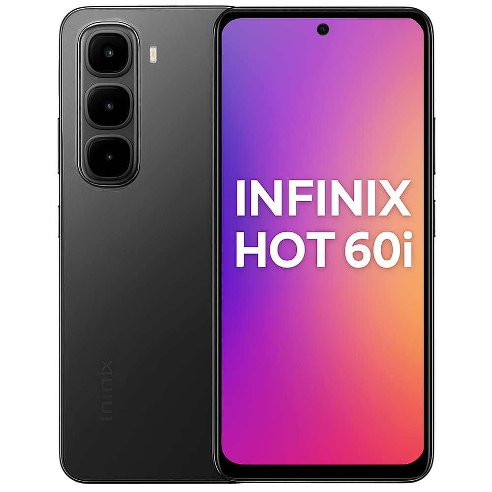 Smartphone Celular Infinix Hot 60i, 256GB, 8GB RAM, Tela 6,6, Câmera 50MP, Bateria 5000mAh, Android 14, Dual SIM, Preto