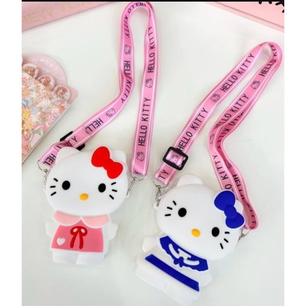 Bolsa Infantil Silicone Alça Transversal Regulável Hello Kitty 3D Desenho Mini Bolsinha Meninas Acessórios Moda 2025