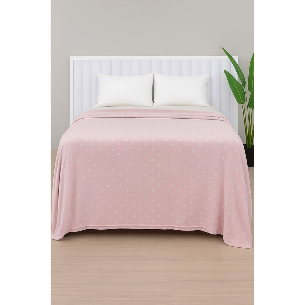 Manta De Microfibra Estampa Poá Habitat Queen  - Poá Rosa