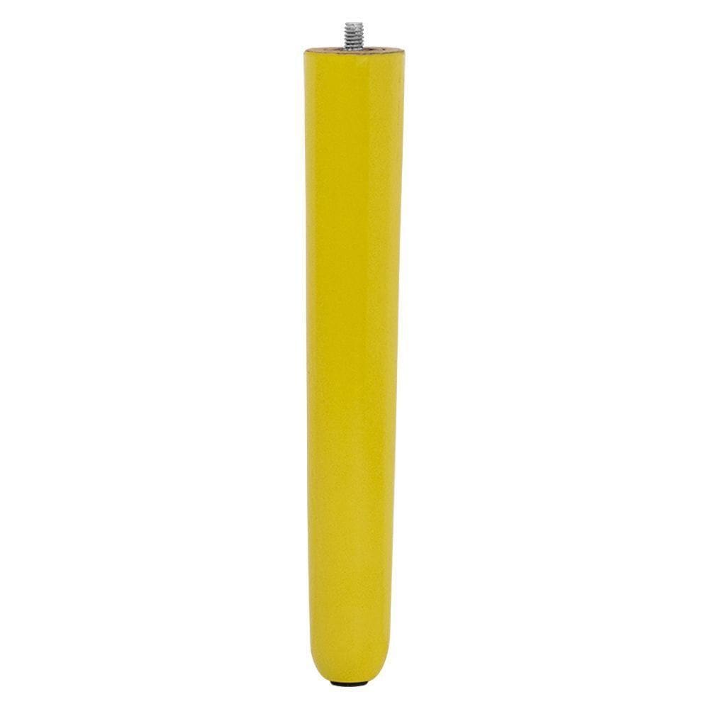 1 Pé Palito Amarelo 25 Cm Com Rosca Metal Para Móveis D10 - D`rossi
