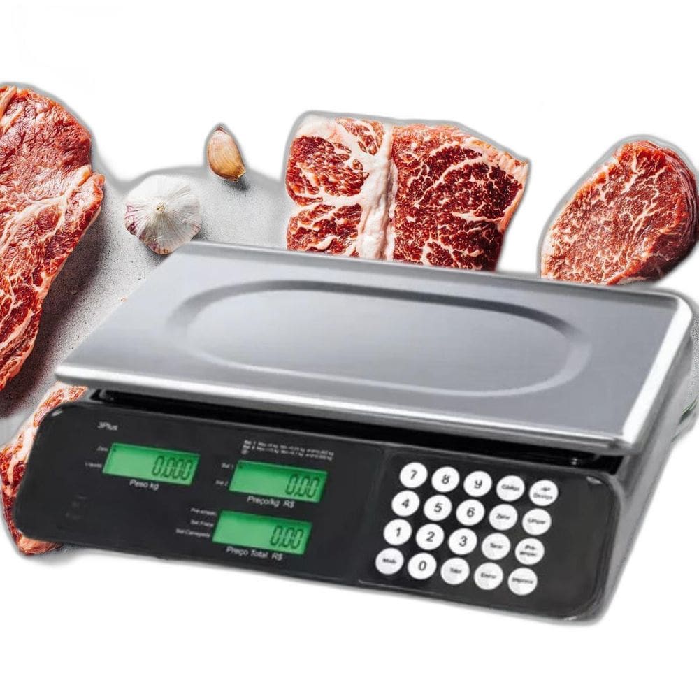 Medidor Digital Comercial 32Kg Plataforma Tripla Alta