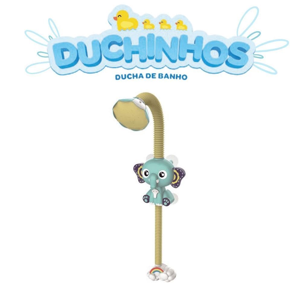 Kit Ducha De Banho Elefantinho Com Bichinhos Borracha