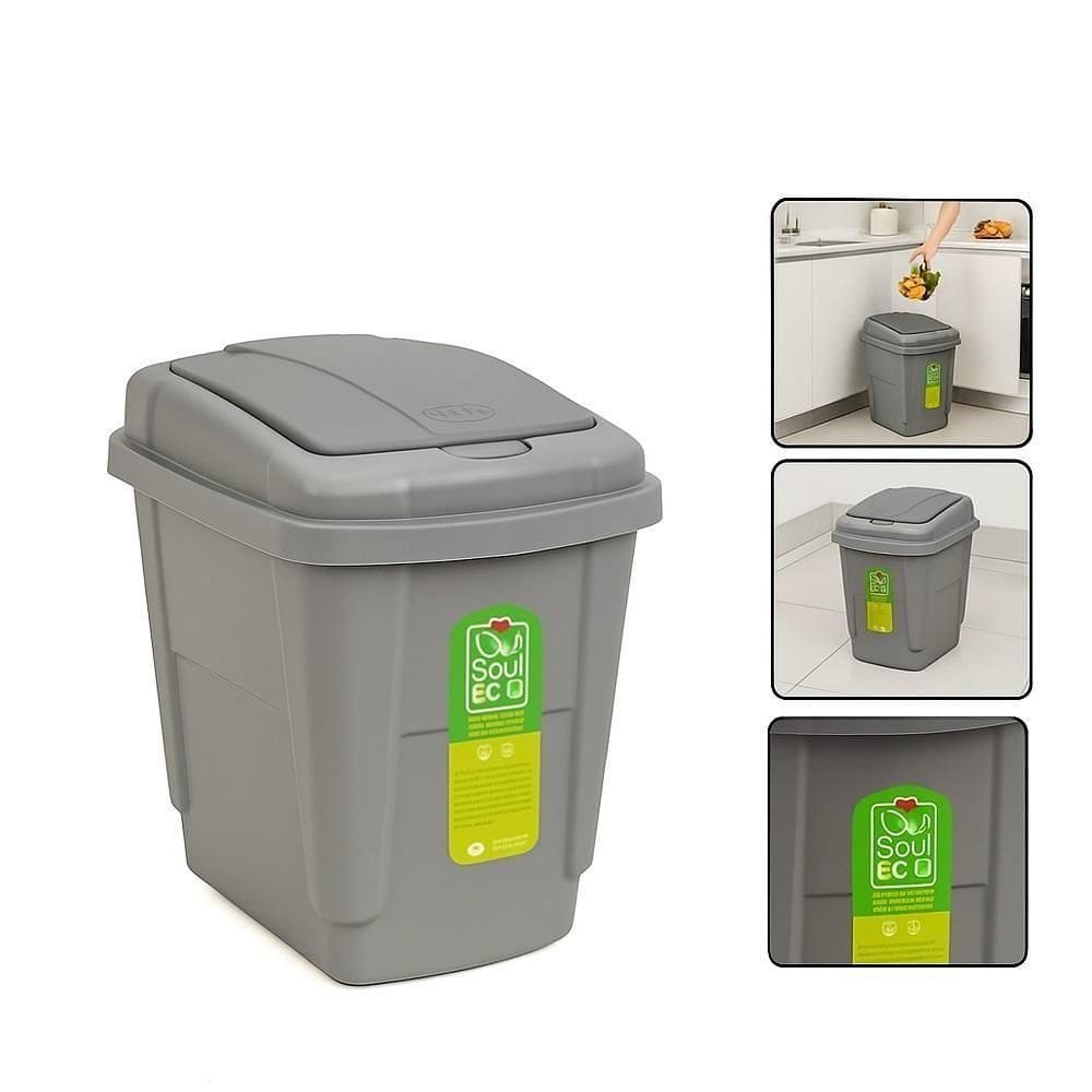 Lixeira Click 4,5 L Com Abertura Por Clique Para Pia, Cozinha, Consultório E Banheiro