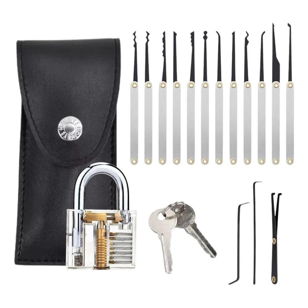 2X Kit Treinamento Micha Abertura Cadeado Transparente Chave