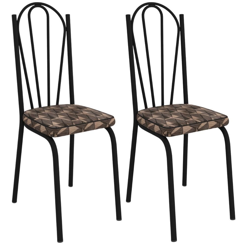 Kit 2 Cadeiras Tubular Europa 121 Preto ARTEF