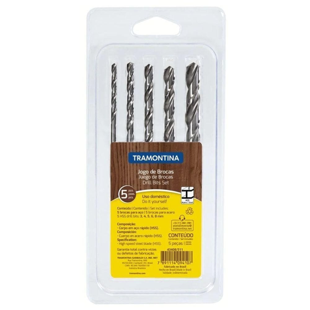 Jogo De Brocas Para Aço Tramontina 5 Peças