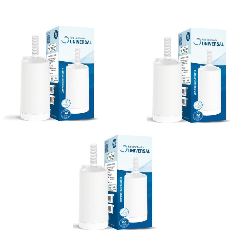 3 Filtros Vela Universais Rosca Longa Bica Móvel - Plan Aguá