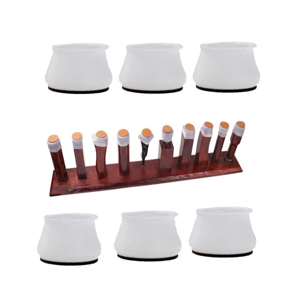 24 Ponteiras Para Pé De Moveis Silicone Flexível Com Feltro