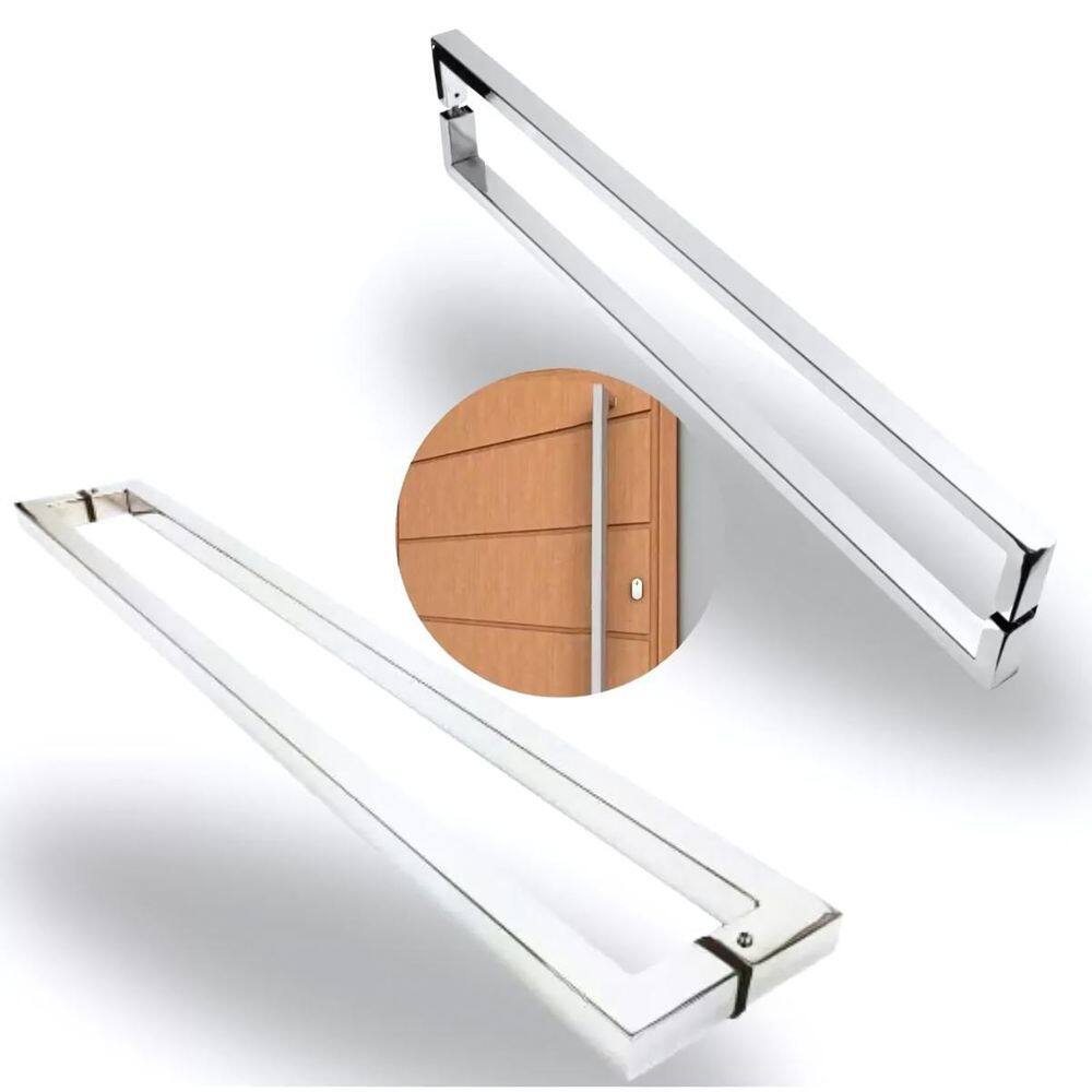 Puxador U Em Aço Inox De 60Cm - Polido E Escovado