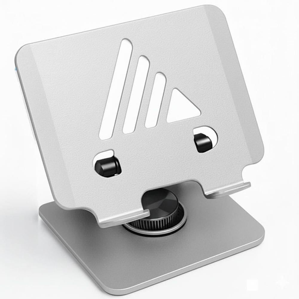 Suporte Giratório 360 Dobrável Alumínio Tablet Celular Prata