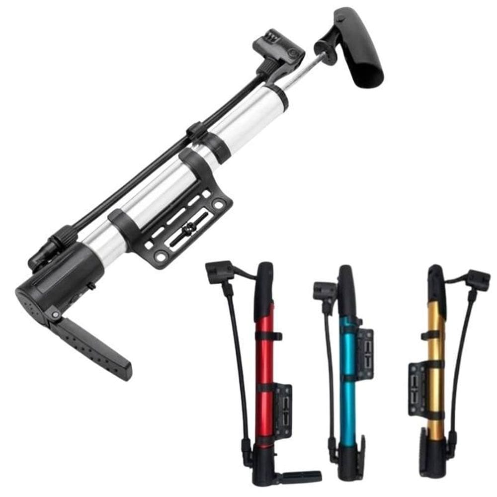Bomba De Ar Com Apoio Pneu Bolas Inflável Bico Fino E Grosso
