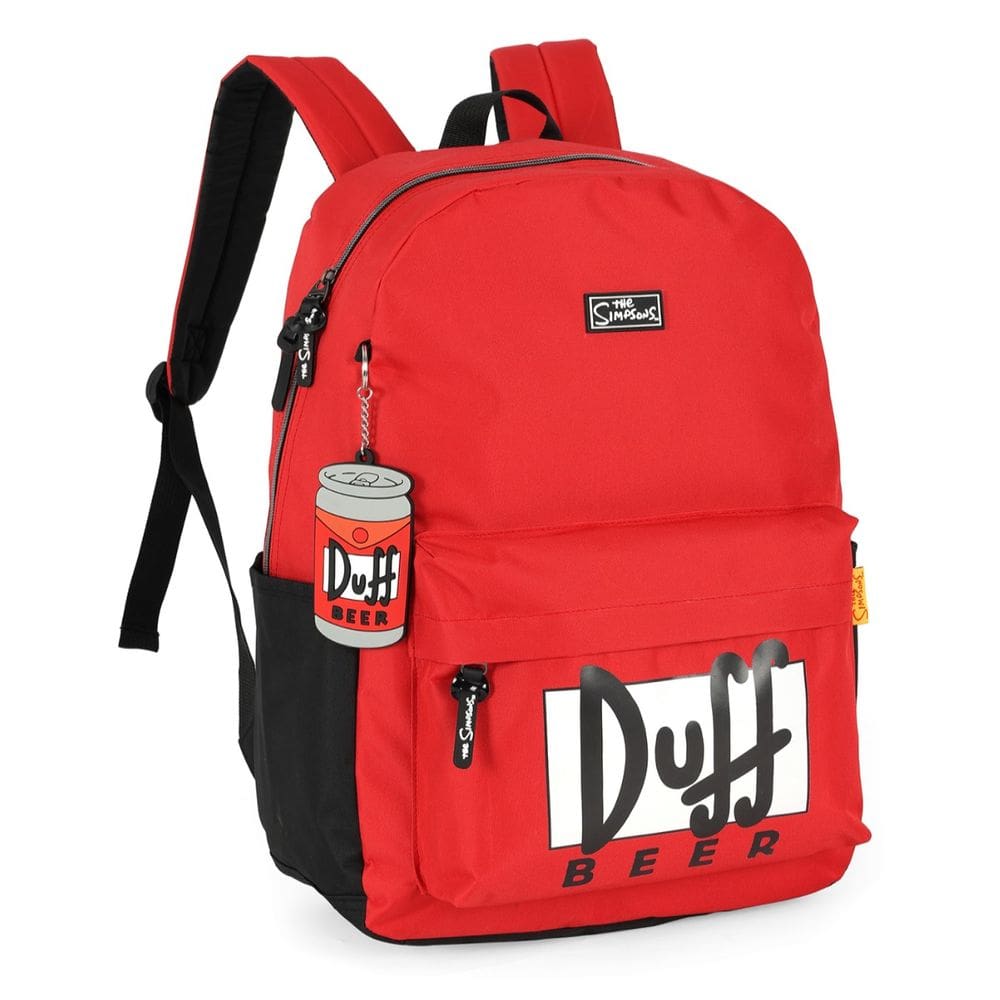 Mochila Juvenil Escolar The Simpsons Duff Beer Vermelha