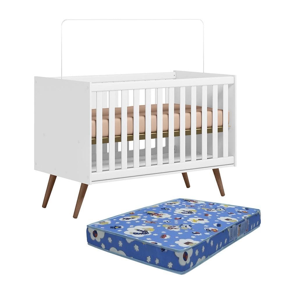 Berço Mini Cama Q Encanto Retrô com Colchão Baby Physical - Qmovi