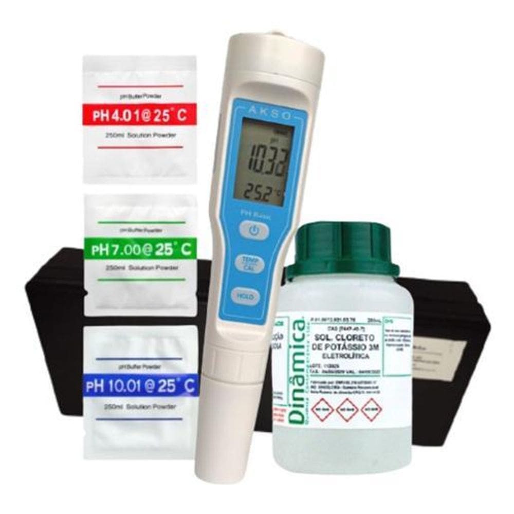Phmetro Medidor De Ph + 03 Calibradores Temp. Digital Atc