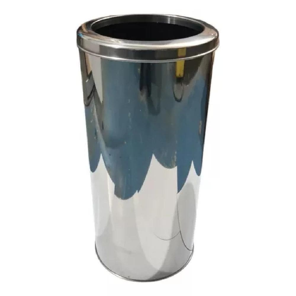 Lixeira De Inox 40 Litros Tampa Aro Escritórios Cozinhas