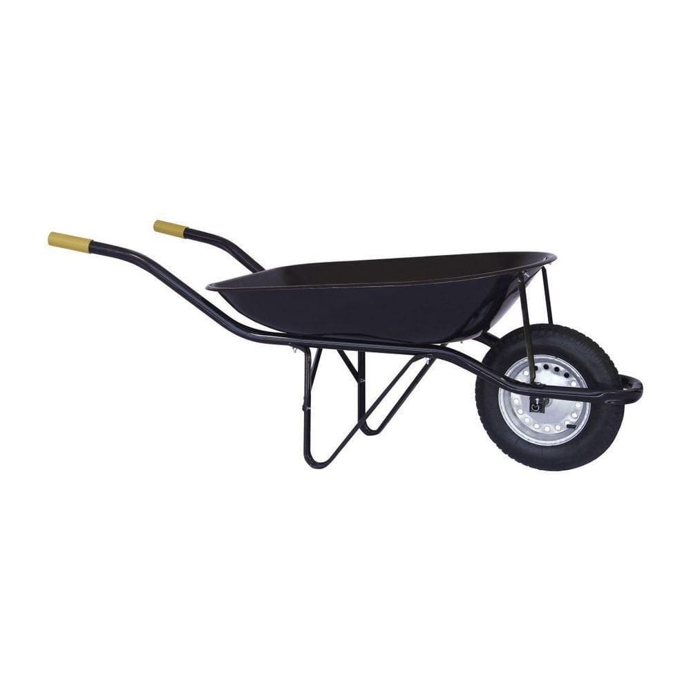 Carro De Mao Preto Caçamba Metalica 45l Pneu E Camera - Maestro