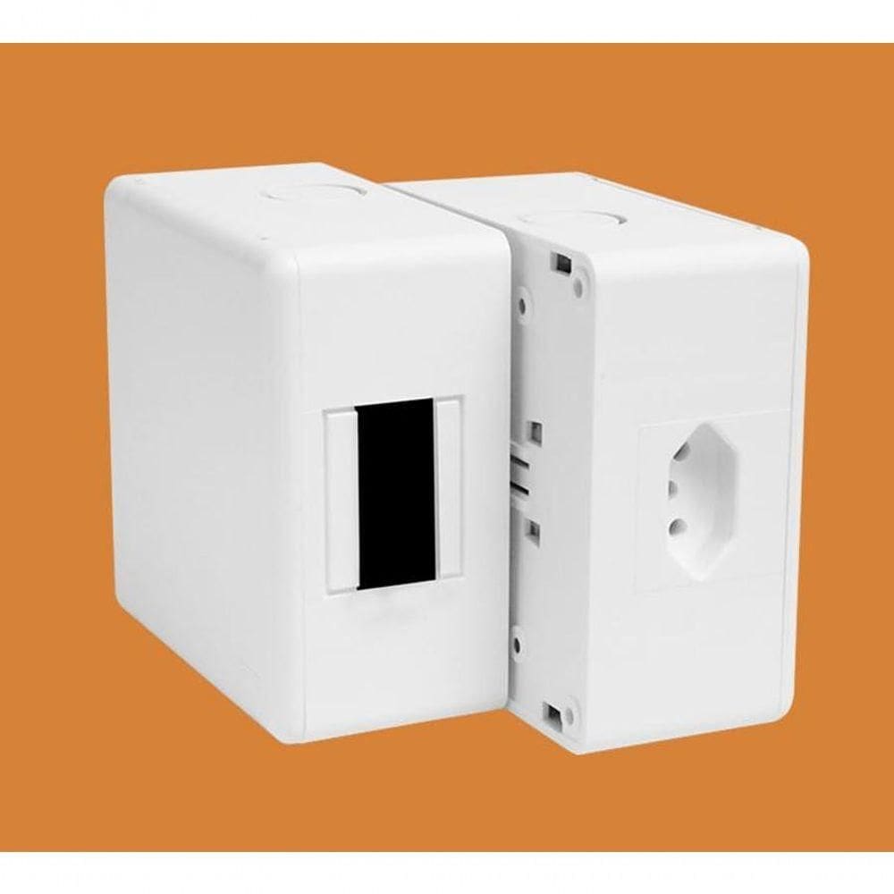 Caixa De Distribuição Com Tomada 2p+terra 20a Para Disjuntores Din Fame