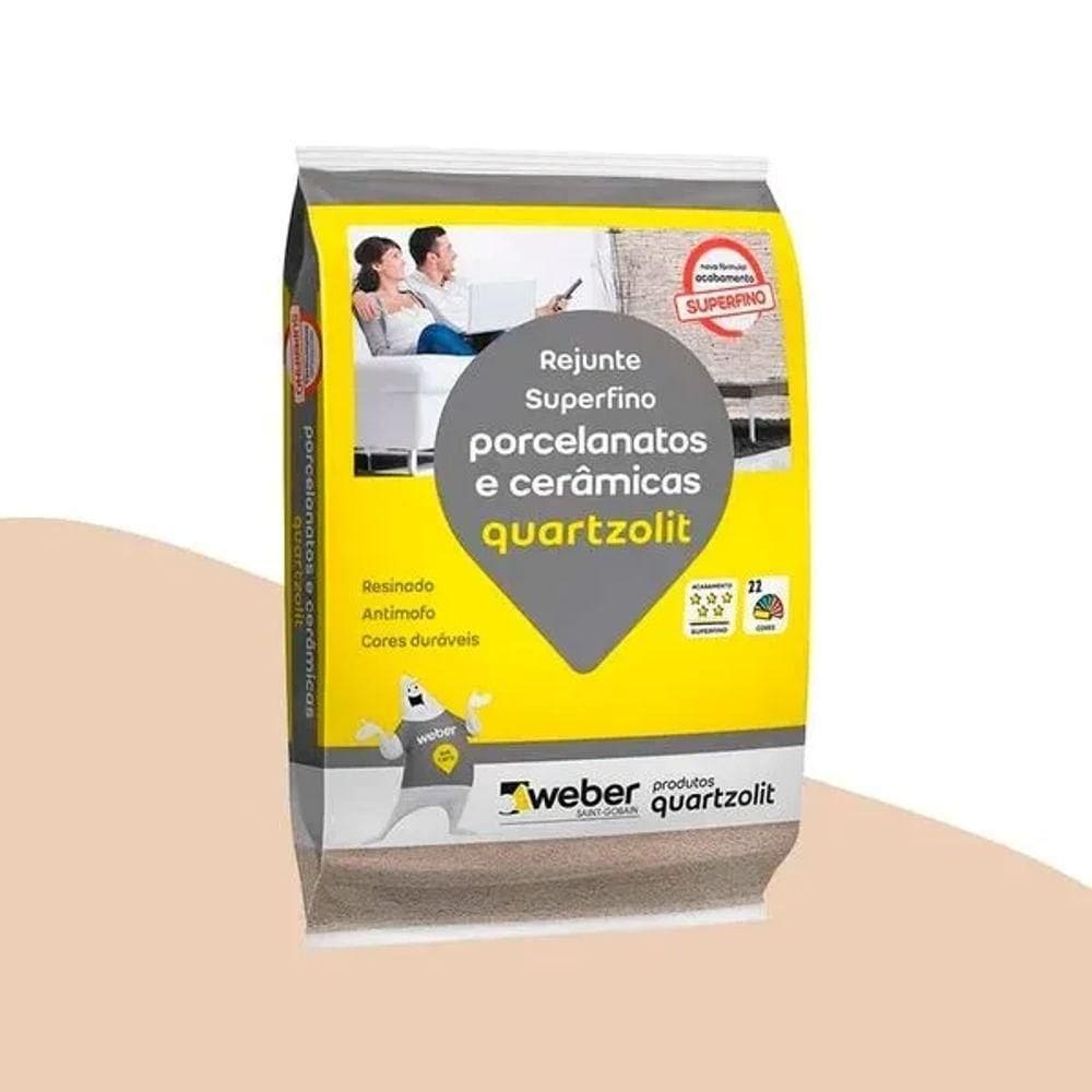 Rejunte Quartzolit Porcelanatos E Cerâmicas 1kg - Bege