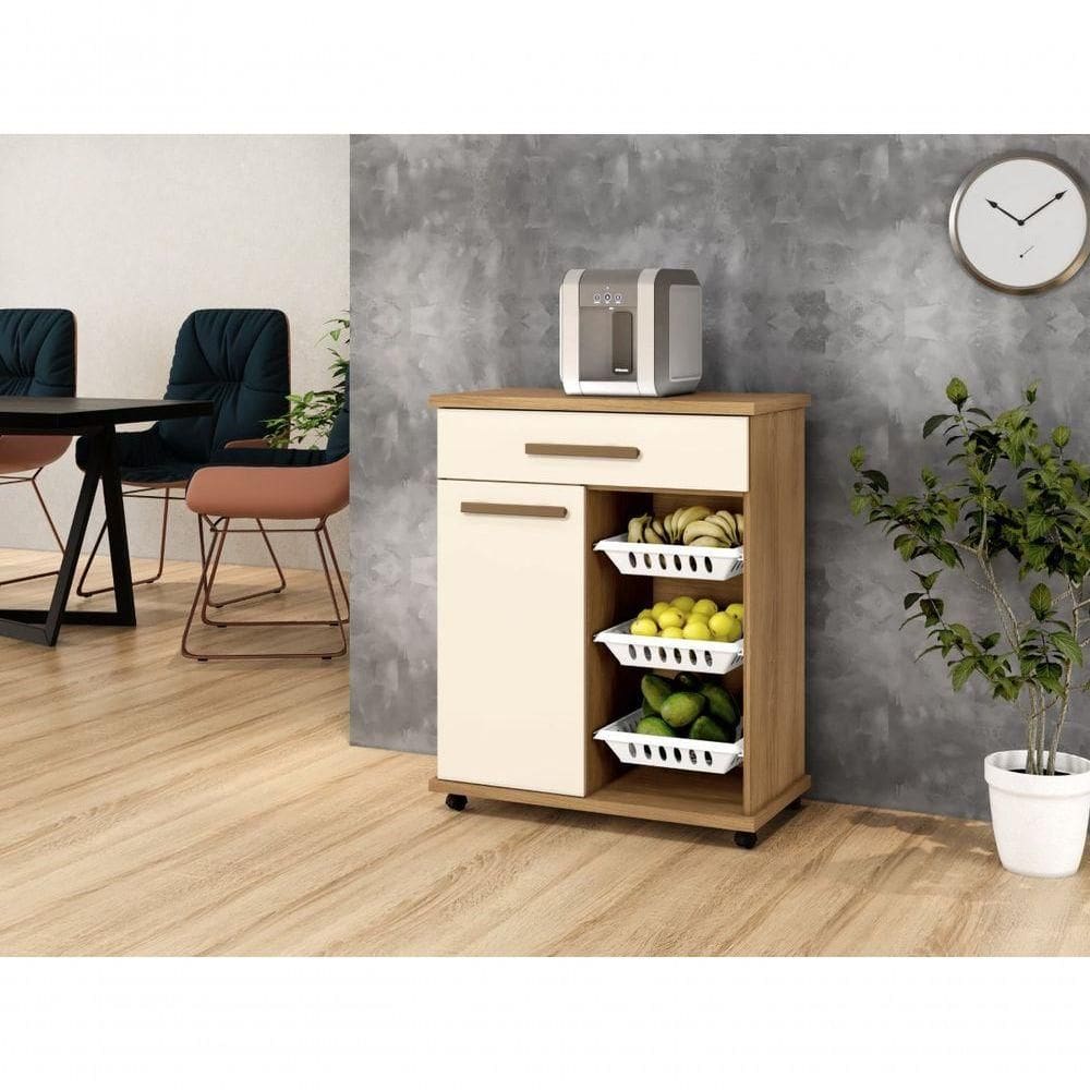 Armário De Cozinha Com Fruteira Goiânia Arte Móveis Cinamomo/off