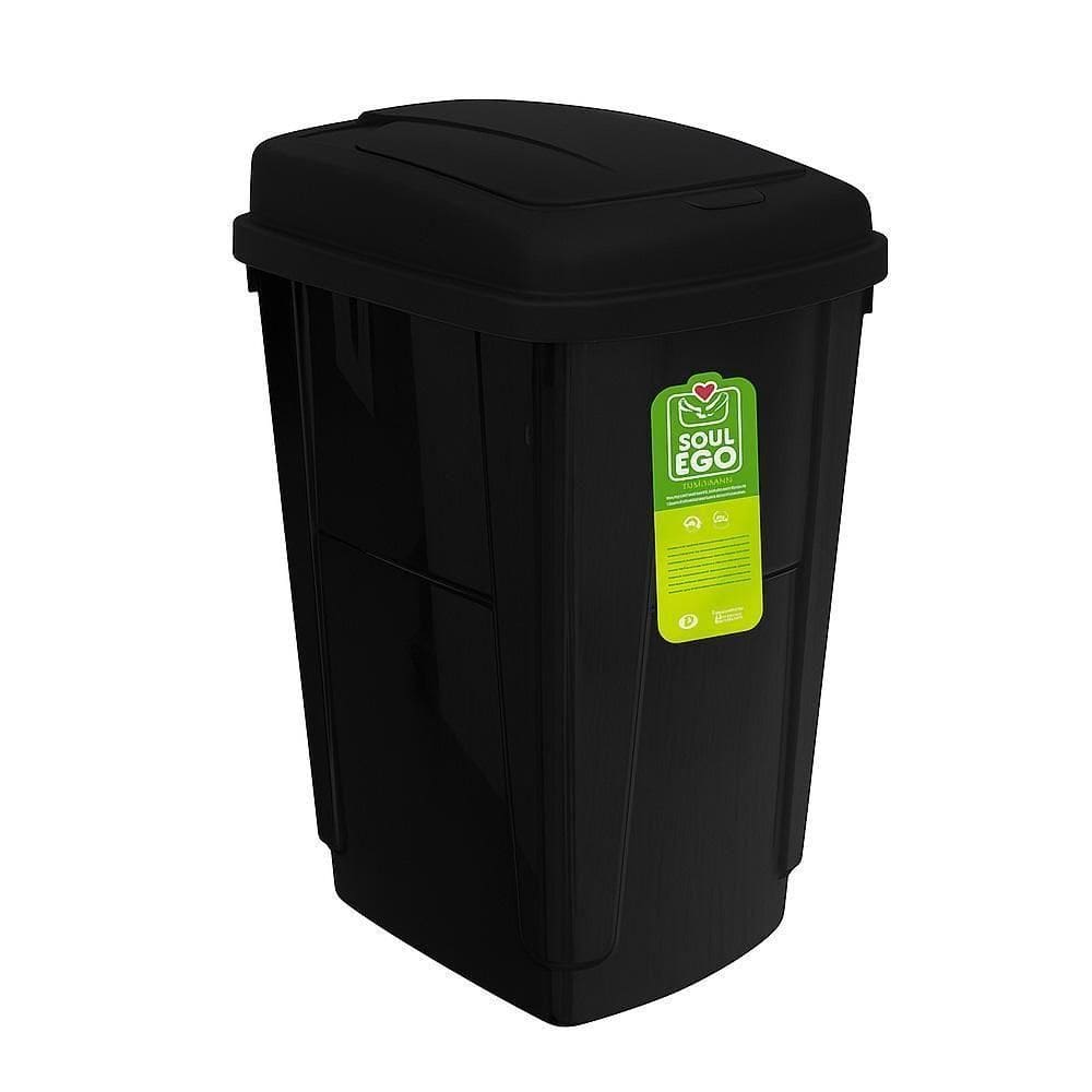 Lixeira Click 7,5 L Preta Com Abertura Por Clique Para Cozinha E Banheiro