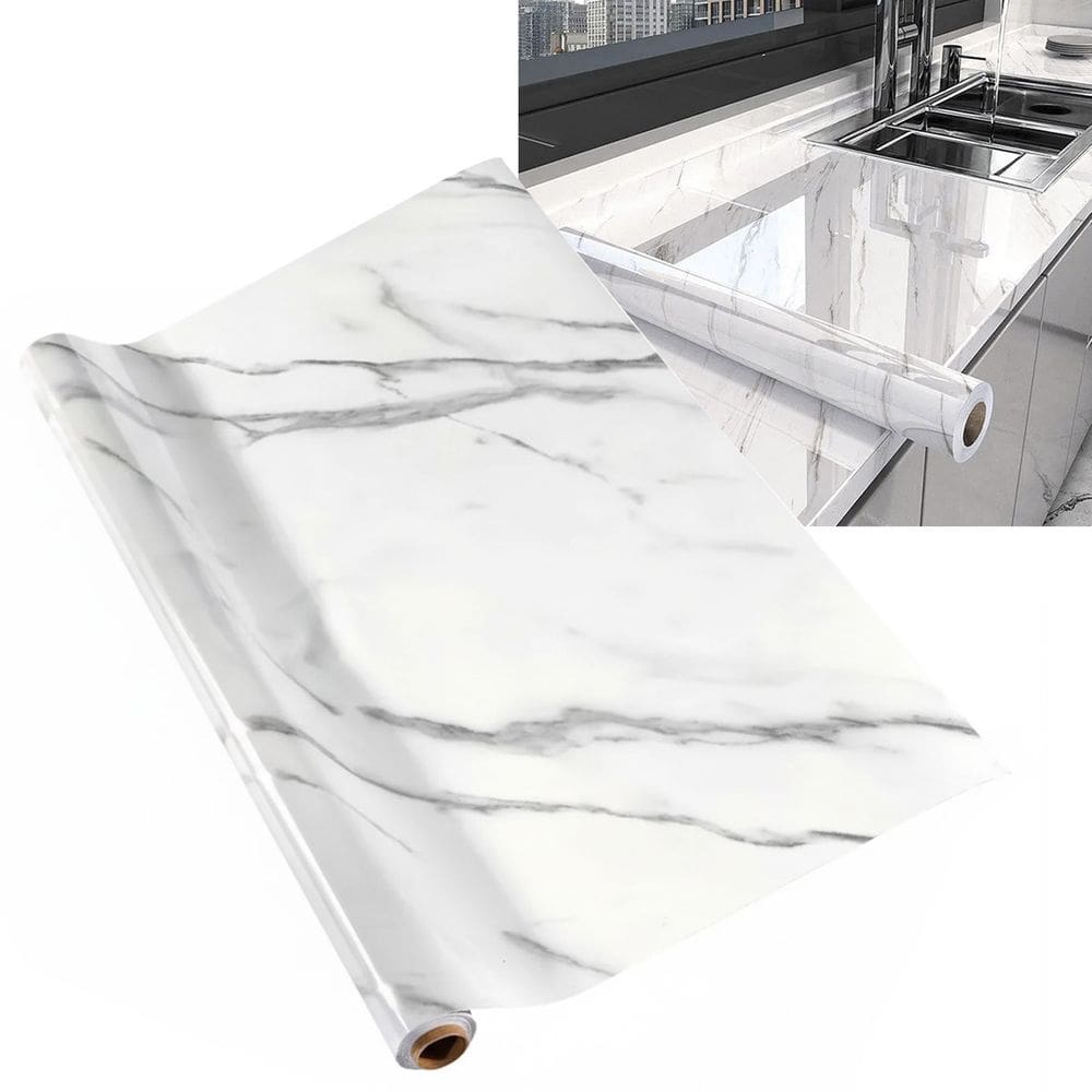 Papel de Parede Autocolante Adesivo Flexivel Marmore Falso Obra Reforma Construçao Banheiro Moveis Cozinha Envelopamento