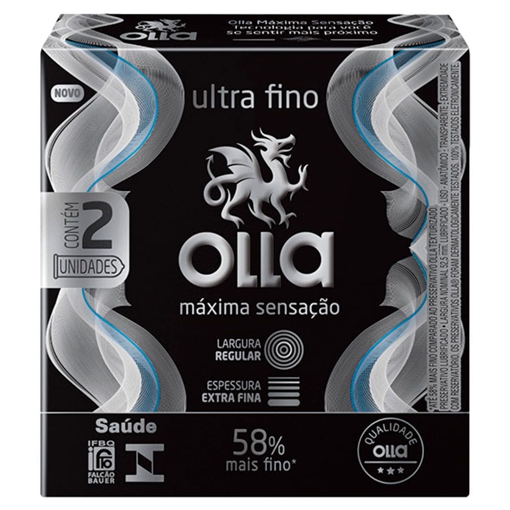Preservativo Olla Máxima Sensação Ultra Fino 2 Unidades