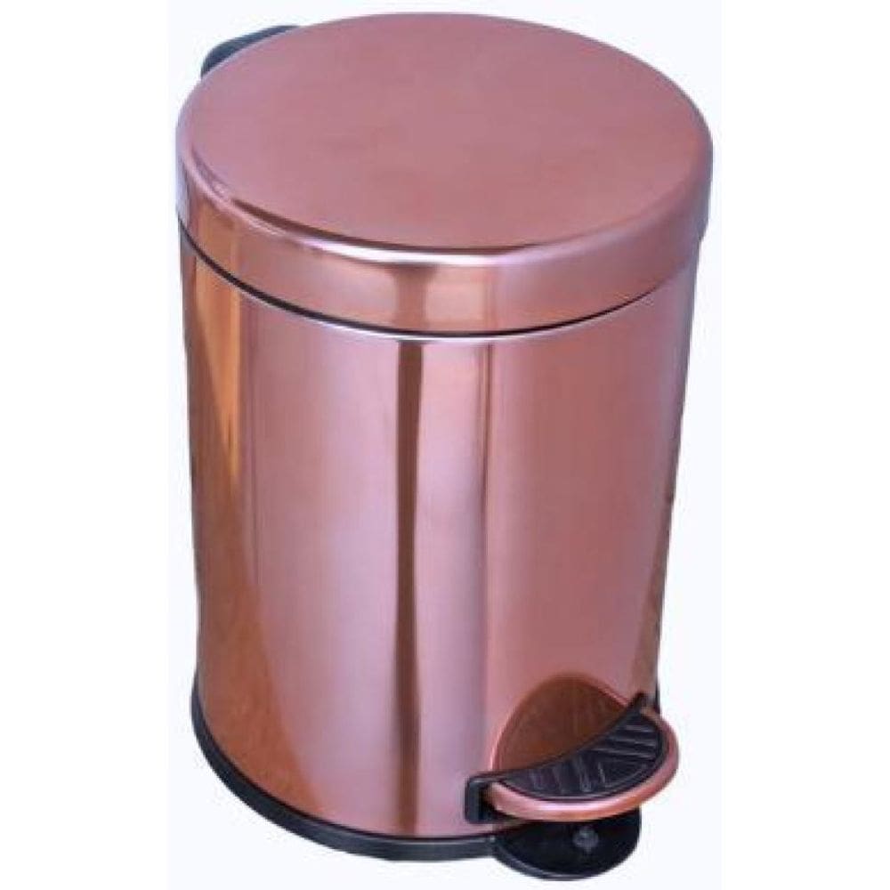 Kit Lavabo Inox Lixeira 5 L E Escova Sanitária Rosê Gold