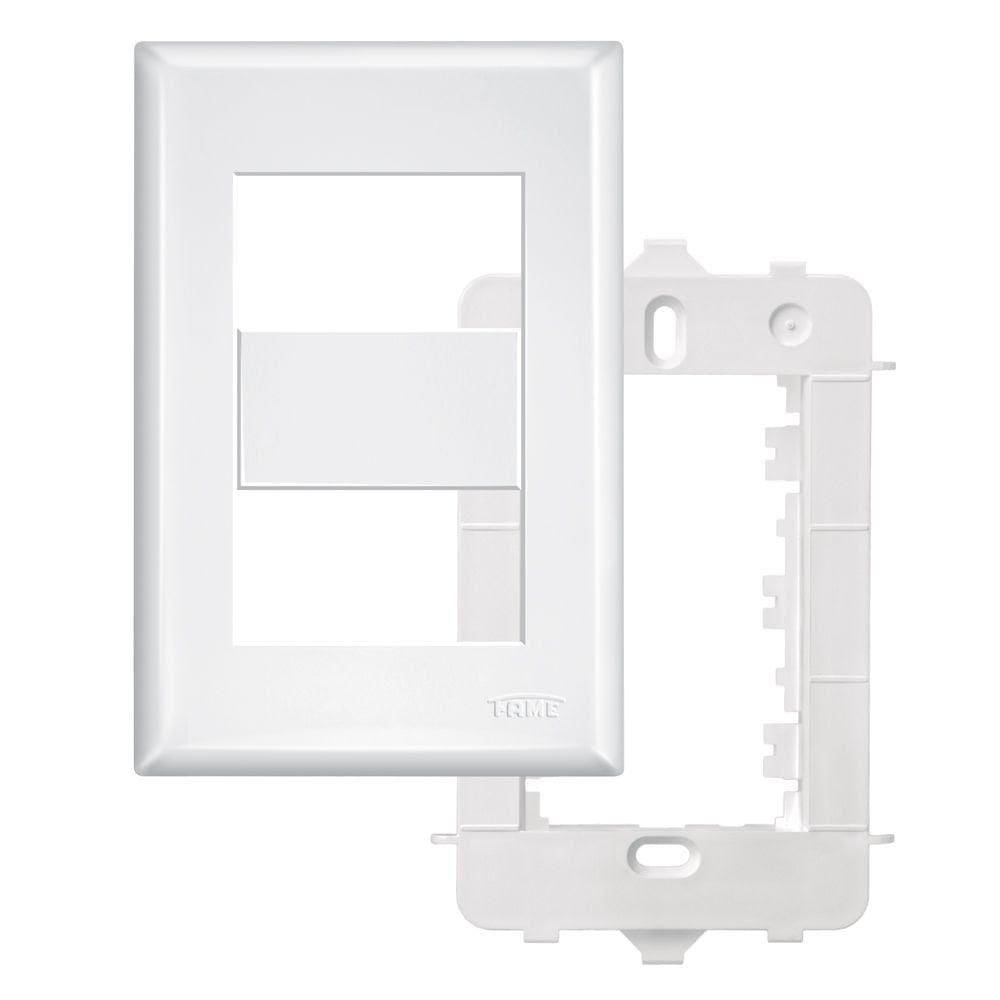 Placa 4x2 C-suporte - 2 Módulos Horizontais - Evidence 2886