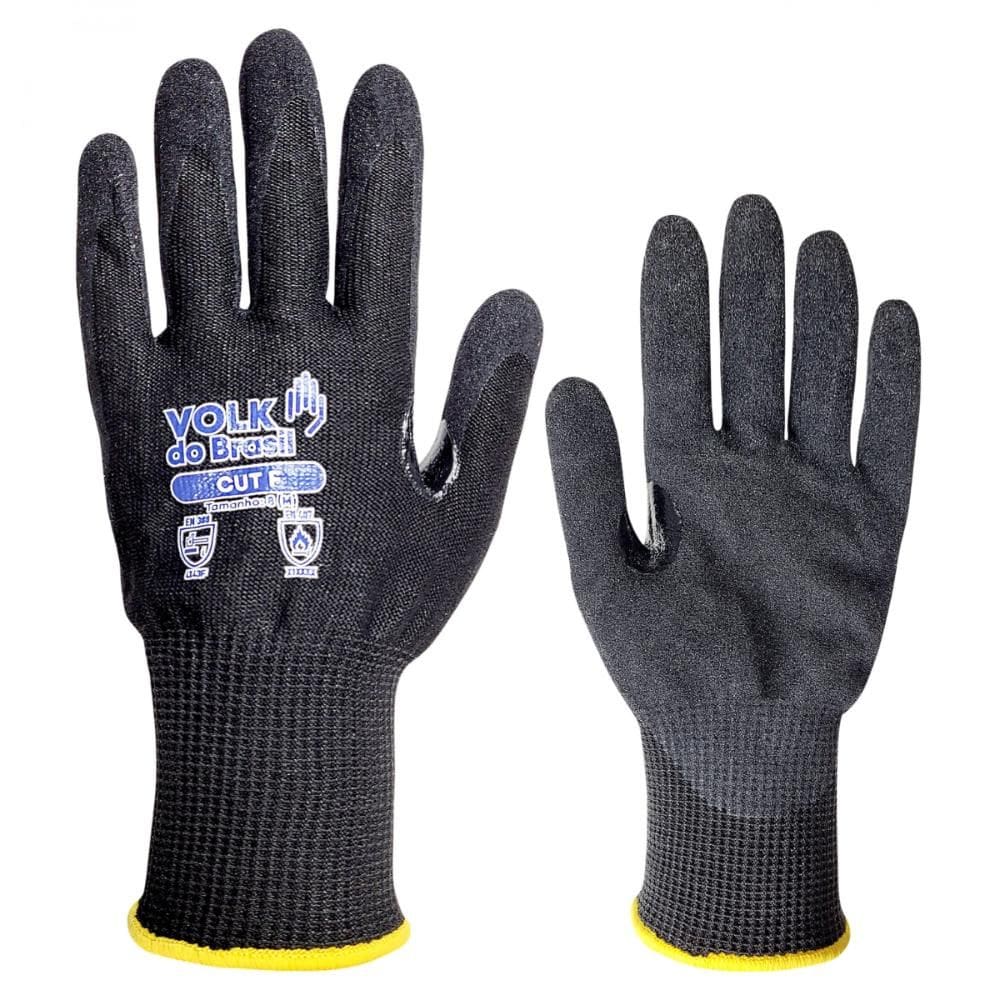 Kit 24 Luvas Térmicas Anticorte Cut F Em Nitrila EPI Proteção CA 51266 Volk