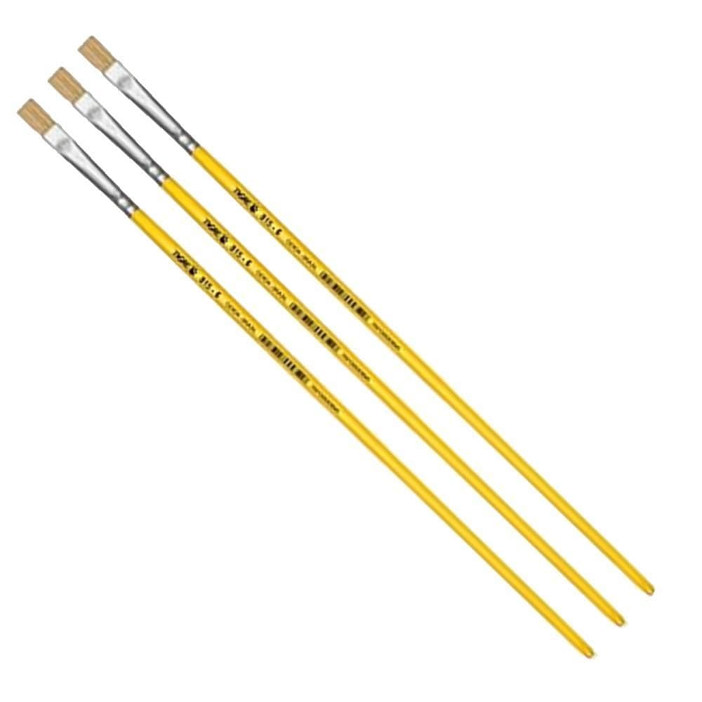 Kit 3X Pincel Chato Tigre 815-06